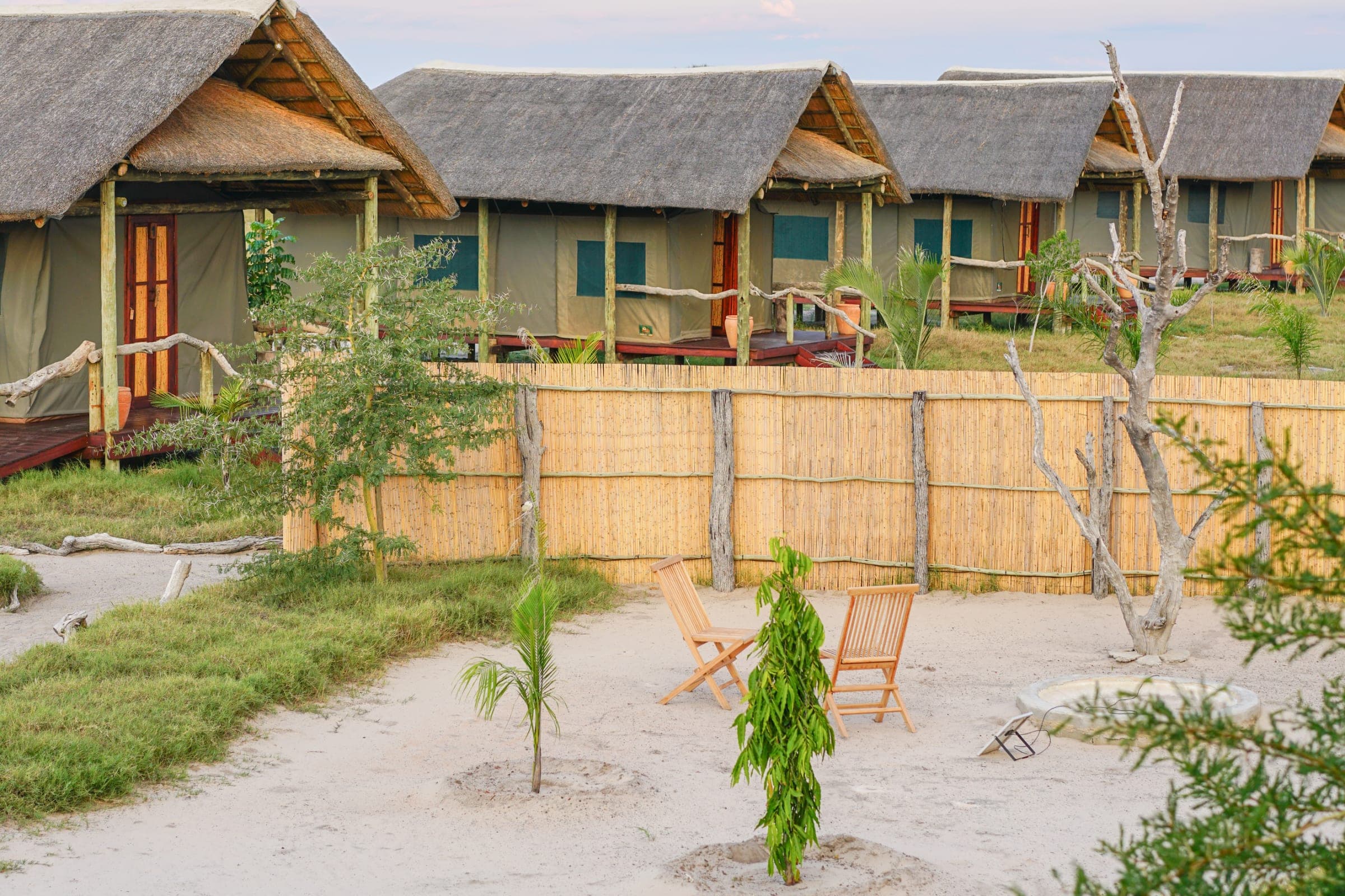 The camp from afar